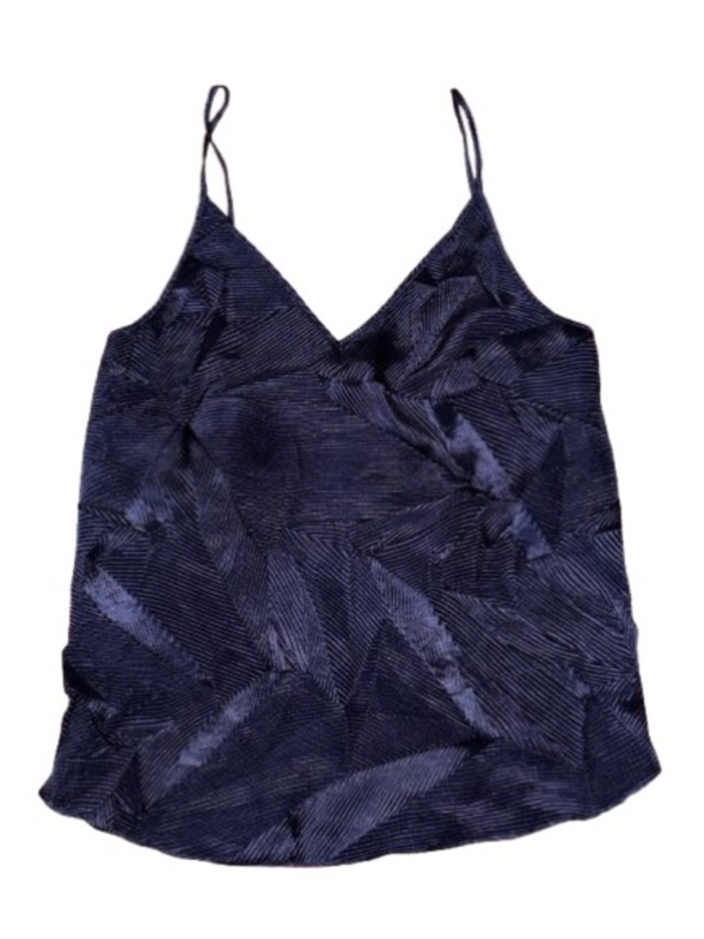 Anthropologie Navy Geometric-Textured V-Neck Cami size L